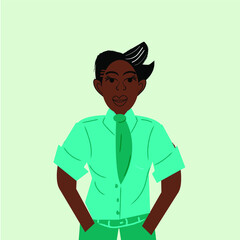 Well dressed lesbian woman wearing a tie