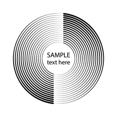 Fototapeta premium Black concentric lines in circle form. Geometric art. Trendy design element for frame, logo, tattoo, sign, symbol, web pages, prints, posters, template, pattern and abstract background