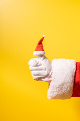Santa hands holding a Christmas hat
