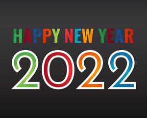 2022 happy new year. numbers minimalist style. vector linear numbers. design of greeting cards. vector illustration.