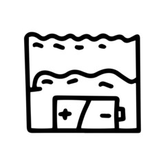 battery contamination line vector doodle simple icon