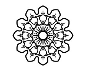 black mandala transparent background, for invitation design material, fabric print, banner, poster