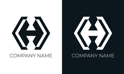 Initial letter h logo vector design template. Creative modern trendy h typography and black colors.