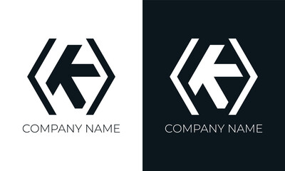 Initial letter k logo vector design template. Creative modern trendy k typography and black colors.