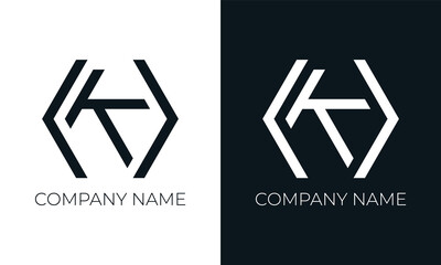 Initial letter k logo vector design template. Creative modern trendy k typography and black colors.