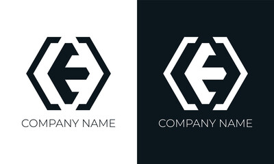 Initial letter e logo vector design template. Creative modern trendy e typography and black colors.