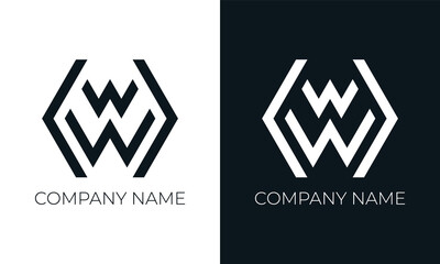 Obraz premium Initial letter w logo vector design template. Creative modern trendy w typography and black colors.