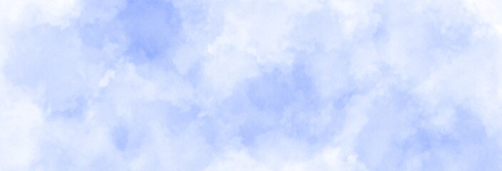 Retro Washed Out Effect. Ethnic Tie Dye  Blue Watercolor background. Light grey bubbly cloud patterns and textures watercolor background. 
