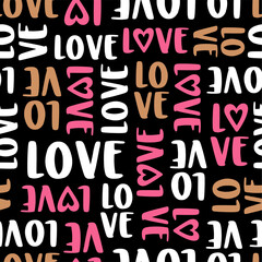 Vector seamless pattern with love and heart for valentine's day.