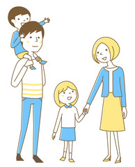 散歩　家族　二世代