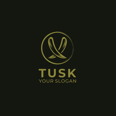 Gold Tusk Vintage Design Logo 