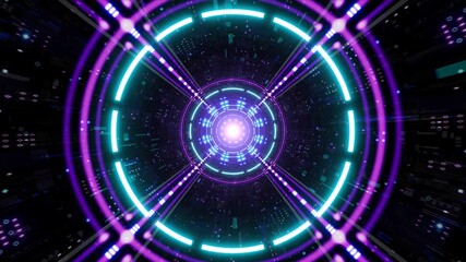 Futuristic Sci Fi Neon Light Passage