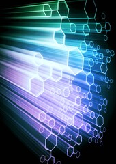 虹色の光線のイラスト