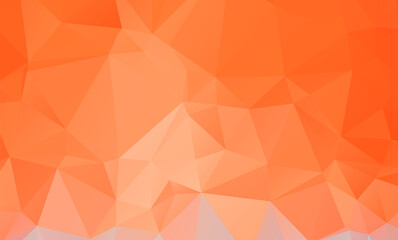 low poly geometric background with abstract pattern made of color orange geometric shapes