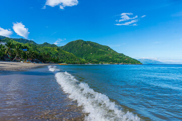 Tropical Aninuan beach view in Puerto Galera, Mindoro Island, Philippines.  Travel and landscapes.