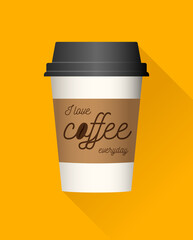 Lettering on disposable coffee cup 