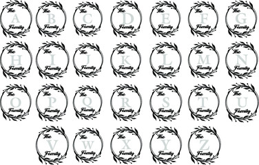 Christmas monogram with alphabet.