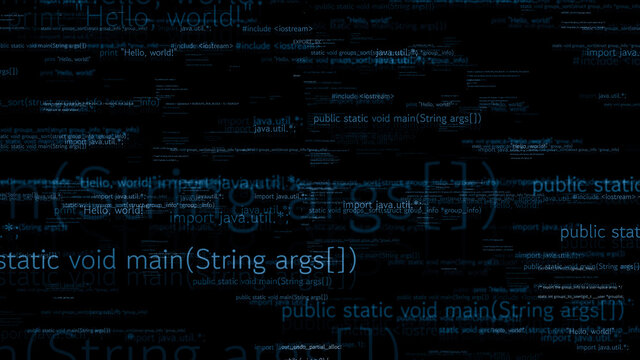 Visionary programming and coding of future software . 3D rendering computer graphic .
