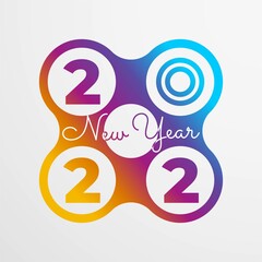 Happy New Year 2022 banner for seasonal holidays flyers, greetings and invitations, christmas themed congratulations and cards. Design for social media, promotion and sale. Vector