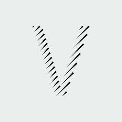 V stylish font letter and logo design