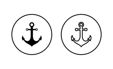 Anchor icons set. Anchor sign and symbol. Anchor marine icon.