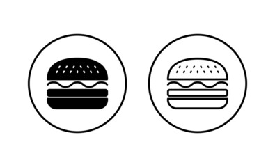 Burger icons set. burger sign and symbol. hamburger
