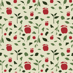 Apple leaves organic seamless pattern background