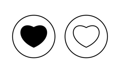 Love icons set. Heart sign and symbol. Like icon vector.