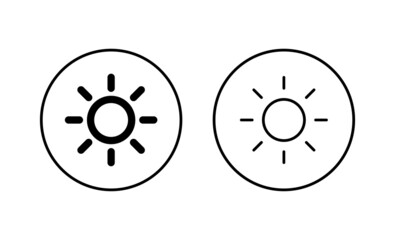 Sun icons set. Brightness sign and symbol