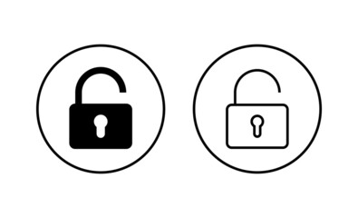 Unlock icons set. Unlock sign and symbol. unlocked padlock icon