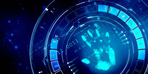 Fingerprint Scanning Technology Concept 2d Illustration