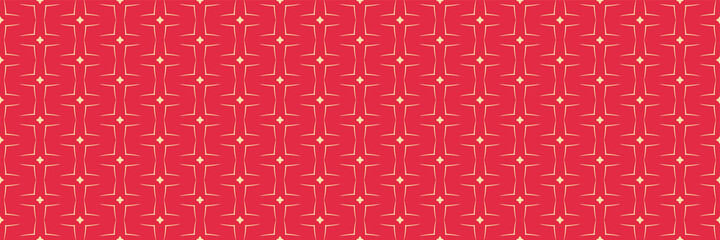 Fototapeta na wymiar Bright background pattern with simple ornament on a red background. Seamless background for wallpaper, textures. Vector illustration.