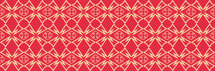 abstract background pattern with geometric ornament on a red background for your design. Seamless background for wallpaper, textures. Vector illustration.