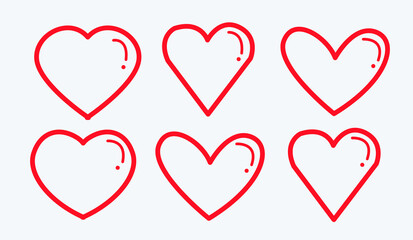 
Collection of heart illustrations, Valentine's Day, Love symbol icon set, love symbol 
vector, posters, cards.