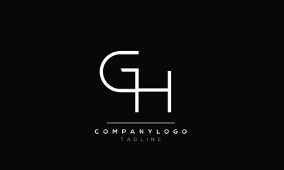Abstract Letter Initial GH HG Vector Logo Design Template