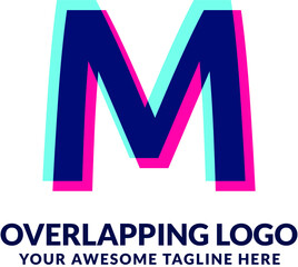 M Letter Logo Modern Overlapping And Overlay