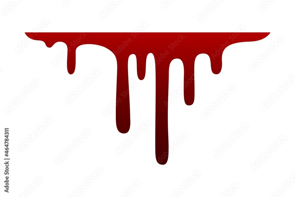 Poster dripping blood horizontal line. oozing bloody red liquid. halloween scary decoration. flowing paint 