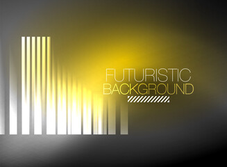 Bright neon color techno abstract background, shiny glowing neon lines in the dark background