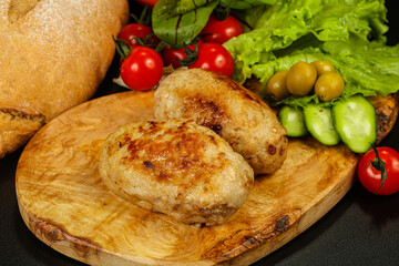 Homemade roasted cutlet minced meat
