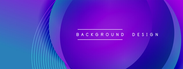 Gradient circles with shadows. Vector techno abstract background. Modern overlapping forms wallpaper background, design template