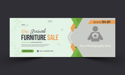 furniture sale social media facebook cover and web banner template - obrazy, fototapety, plakaty