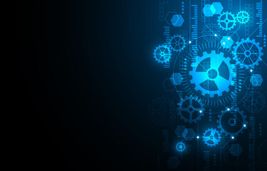 Abstract engineering machine background with technology circuit board texture. Electronic motherboard Communication and concept. EP.1 © taweesak