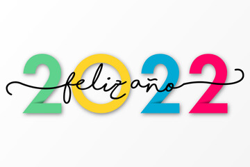 2022 - feliz año nuevo - obrazy, fototapety, plakaty