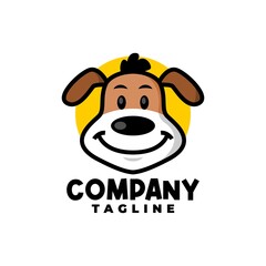 illustration of a cute dog for any business logo related to dog or pet.