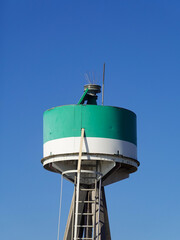 Green lighthouse in Saint Cyr Les Lecques on the Mediterranean.