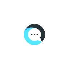 Letter O chat communication logo design template
