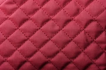 Red  tufted fabric material
