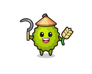 durian Asian farmer holding paddy