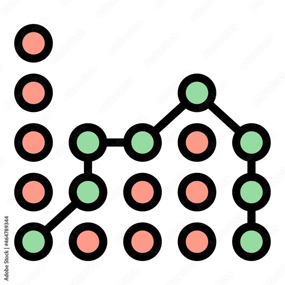 Poster analysis regression icon. outline analysis regression vector icon color flat isolated