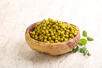 Marinated Green peas in the bowl